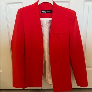 Zara Woman's Vibrant Red Blazer